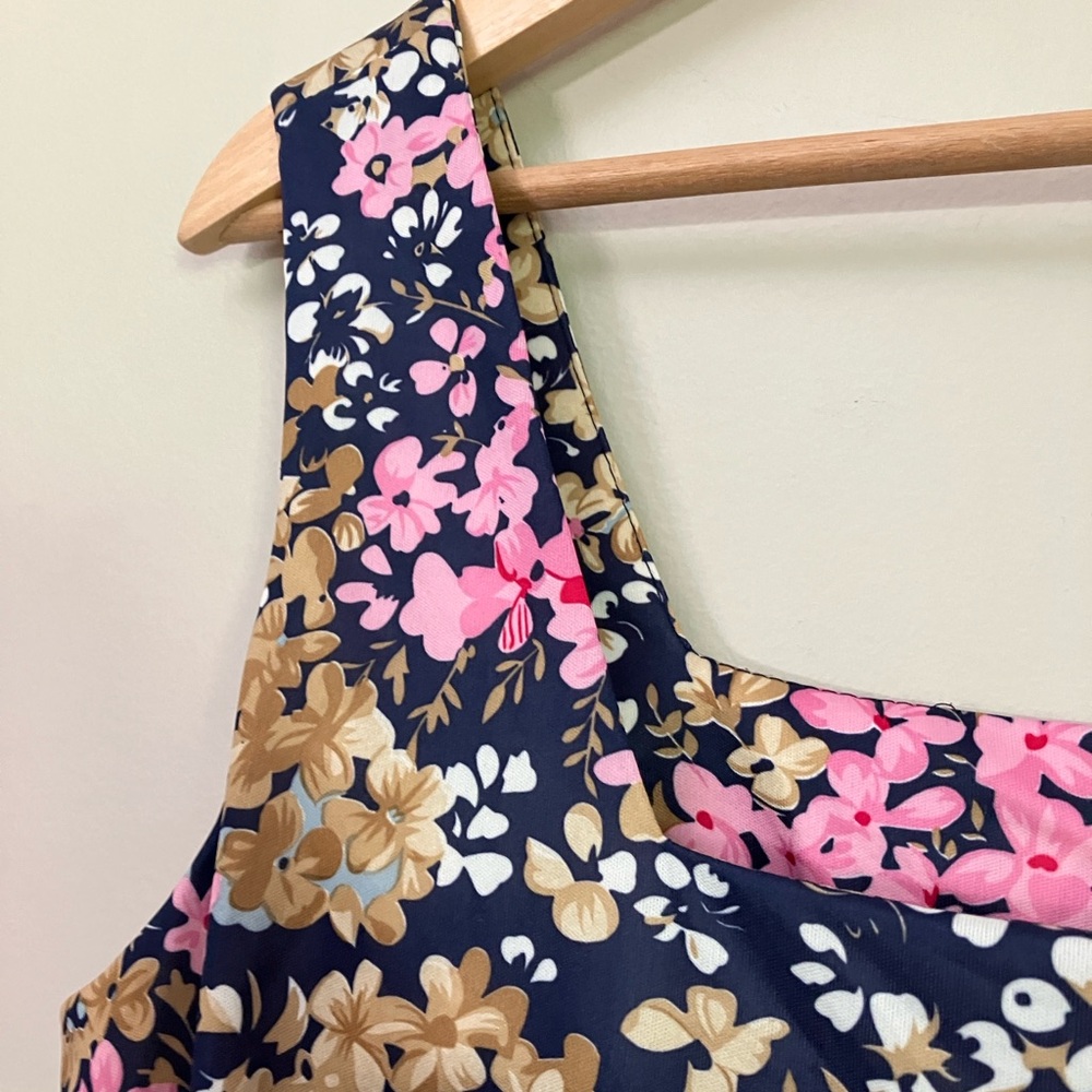 Vintage dress 70s 80s D’Allairds floral print square neck women’s size large - Picture 14 of 16